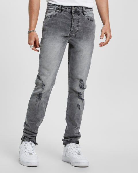 Lee Men Grey Bruce Skinny Fit Mid Rise Jeans